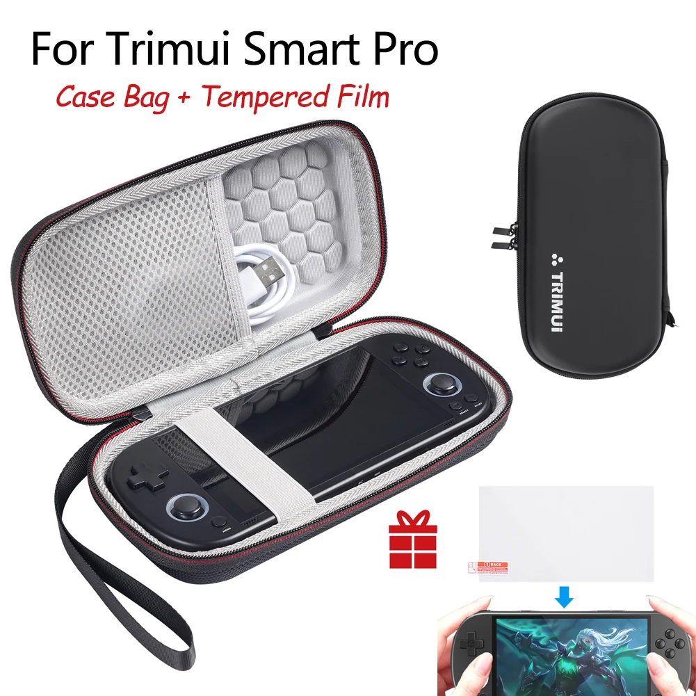 Für Trimui Smart Pro Trage tasche Displays chutz folie tragbare Staub aufbewahrung tasche für Trimui Smart Pro Retro Handheld-Spiele konsole Image