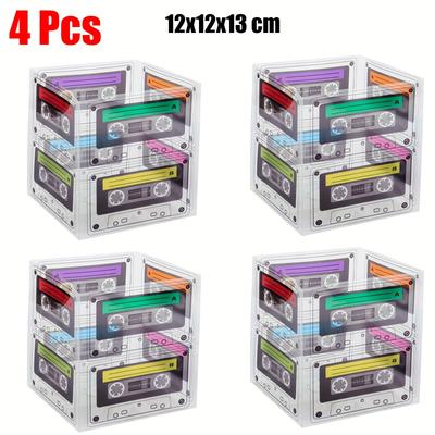 TEMU 4pcs Retro Cassette Tape Centerpieces For 80s & 90s Parties - Hip Hop Themed Table Decor, Birthday Celebrations & Candy Buffets