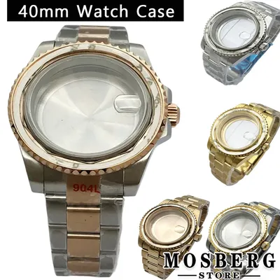 40mm Watch Case With Bezel Sapphire Glass For NH34 NH35 NH36 ETA2836 Miyota8215 ETA2824 PT5000 Automatic Movement