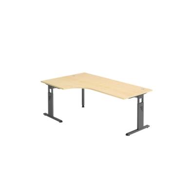 Hammerbacher-Winkeltisch C-Fuß 200x120cm 90°Ahorn/Graphit-VOS82/3/G Image