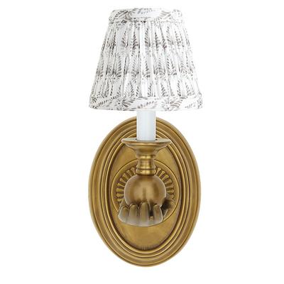 Edwin 1-Light Hand Sconce with Shade - Isla Pleated Slate - Ballard Designs