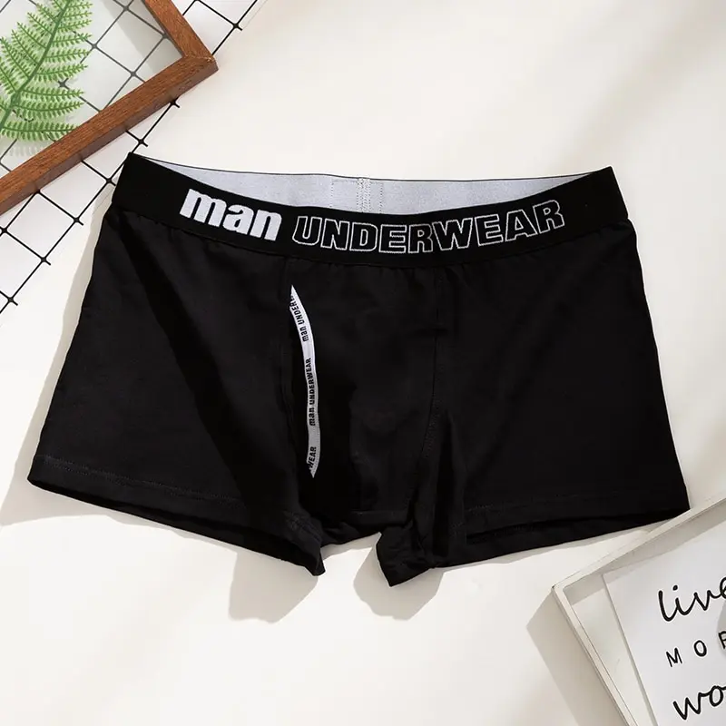 1 Stück Baumwolle Herren Unterhose weich Boxer Männer atmungsaktiv solide Unterwäsche flexible Boxershorts Cuecas Vecement Homme Image
