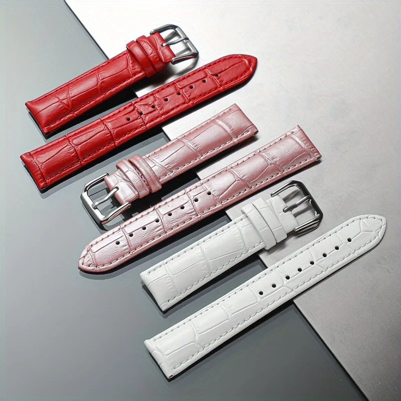 Leder-Rindsleder-Uhrenarmband für Damen-Uhrenkette – Bambus-Knotenmuster, weicher Handgelenkgürtel – 12–14 mm–16 mm–18 mm–20 mm Image