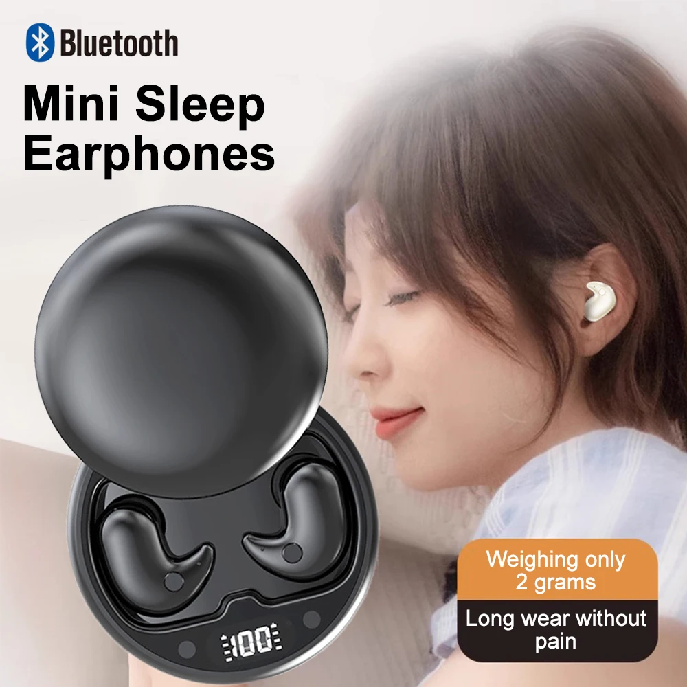 Mini Deep Sleep Ohrhörer Bluetooth 5.3 Wasserdichter Kopfhörer Rauschunterdrückung Verstecktes Sport-Headset Unsichtbare Schlafkopfhörer Image