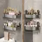 Étagères de salle de bain en aluminium avec ventouse, étagère d'angle sans perçage, support de douche, porte-shampooing mural, organisateur de salle de bain