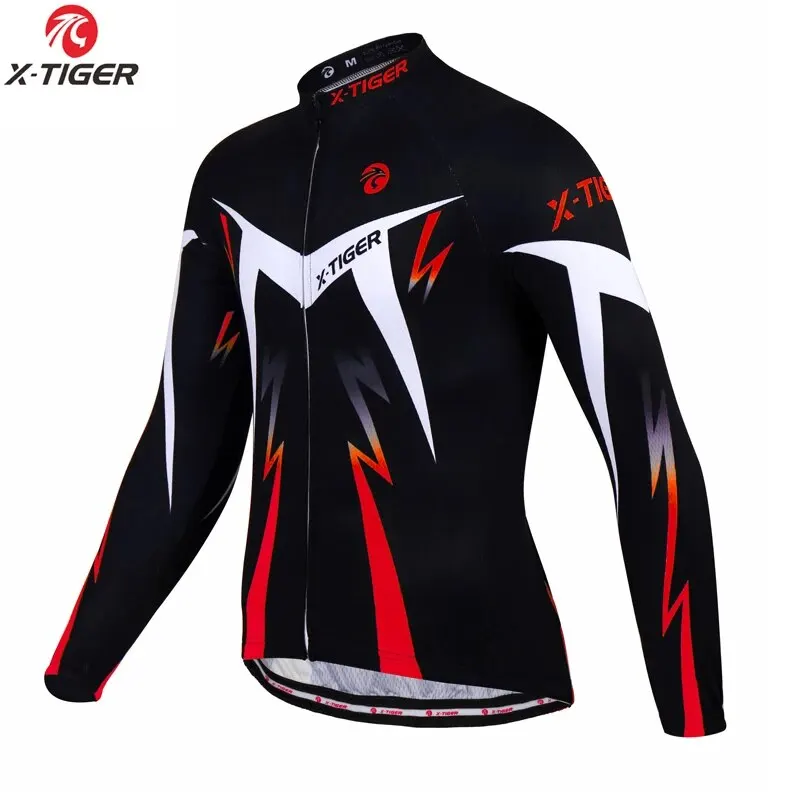 X-Tiger-Maillot de cyclisme à manches longues pour homme, vêtements de vélo VTT, kit de vêtements de sport de vélo