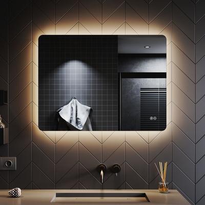 Badspiegel Lichtspiegel led Spiegel Wandspiegel mit Touch-Schalter kaltweiß IP44 energiesparend Image