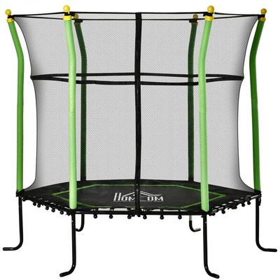 Homcom - 160 cm Kindertrampolin Gartentrampolin mit Sicherheitsnetz Randabdeckung Gummiseil