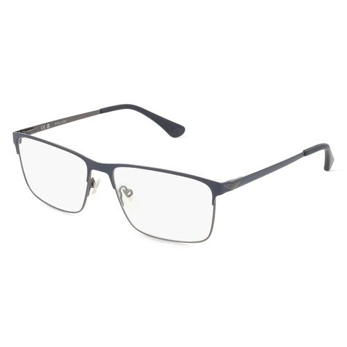 Police POIVPLD06 Herren-Brille inkl. Gläser Vollrand Eckig Metall-Gestell 56mm/15mm/145mm, grau