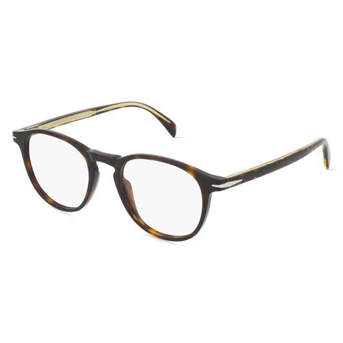 David Beckham DB 1018 Herren-Brille inkl. Gläser Vollrand Rund Acetat-Gestell 49mm/20mm/150mm, braun