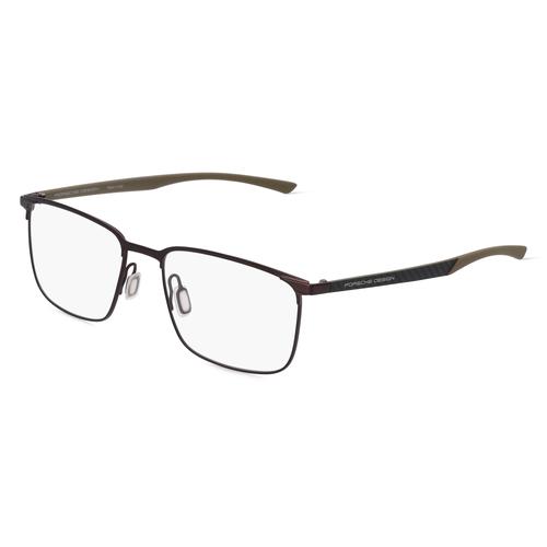 Porsche Design 8753 Unisex-Brille inkl. Gläser Vollrand Rechteckig Metall-Gestell 55mm/18mm/140mm, braun