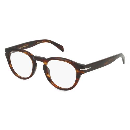 David Beckham DB 7114 Herren-Brille inkl. Gläser Vollrand Rund Acetat-Gestell 48mm/22mm/145mm, braun