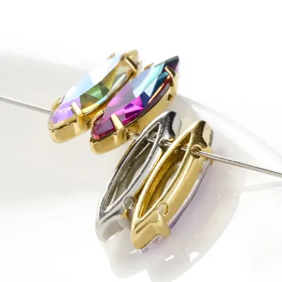 Horse Eye Shape Rhinestones With Copper Claws Sew On Clothes Bags Stones High Quality Copper