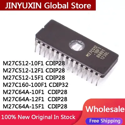 5Pcs M27C512 M27C512-10F1 M27C512-12F1 M27C512-15F1 M27C160-100F1 CDIP32 M27C64A-10F1 M27C64A-12F1