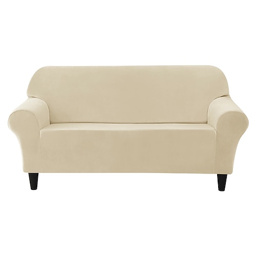 Samtiger Sofabezug, Couchbezug, plüschig und dehnbar, weicher und strapazierfähiger All-Inclusive-Stoff – einfach zu reinigen – perfekt zum Schutz und zur Verschönerung Ihres Sofas. Image