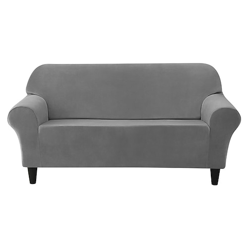 Samtiger Sofabezug, Couchbezug, plüschig und dehnbar, weicher und strapazierfähiger All-Inclusive-Stoff – einfach zu reinigen – perfekt zum Schutz und zur Verschönerung Ihres Sofas. Image