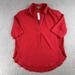 J. Crew Tops | J Crew Top Womens Sz M Red Airy Gauze Popover V Neck Shirt 3/4 Sleeve Beach Nwt | Color: Red | Size: M