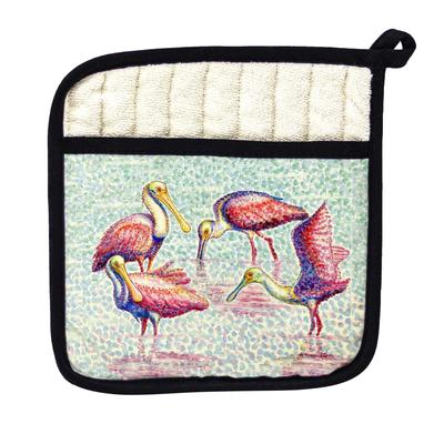 Spoonbill Group Pot Holder - 9x9