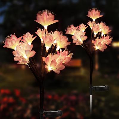 TEMU Pack Of 2/4 Solar Garden Lights, Solar Lawn Light For Outdoor Garden Decoration, Led Camellia Solar Flower Outdoor Lamp, Used In Courtyard, Garden, And Lawn Decor