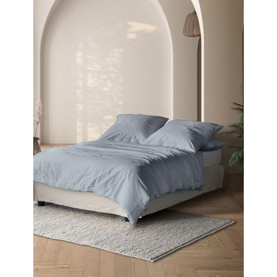 Bettwäsche IRISETTE "Premium Satin Bettwäsche Paris", blau, B/L: 135cm x 200cm, , Mako-Satin, B/L: 80cm x 80cm, Mako-Satin, Obermaterial: 100% Baumwolle, Bettwäsche, hochwertige Uni Premium Bettwäsche mit Reißverschluss, 100% Baumwolle Image