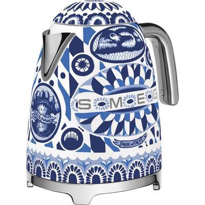 SMEG DOLCE & GABBANA Wasserkocher "KLF03DGBEU", blau (blau mediterraneo), B:22,3cm H:28cm T:17,1cm, Wasserkocher, Limited Edition Dolce & Gabbana Blue Mediterraneo