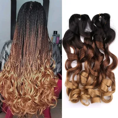 Synthetic Loose Wave Braiding Hair Extensions Spiral Curls Crochet Hair Pre Stretched French Curls