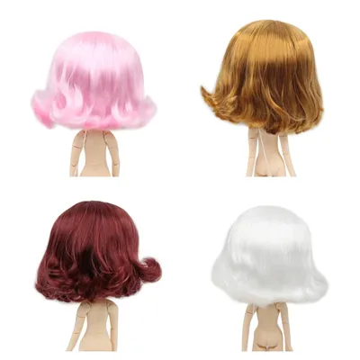 DBS blyth doll icy doll wig only rbl scalp and dome, short wavy hair toy scalp for DIY custom doll