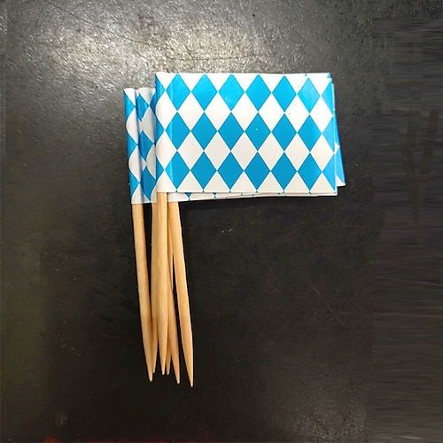 100 Stück Oktoberfest-Cupcake-Topper, Biertag-Kuchenaufsatz, bayerische Festival-Kuchen-Picker für Partyzubehör zum Thema Bier, Oktoberfest-Party-Dekoration Image