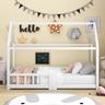 Lit cabane en bois pour chambre d'enfant 90 x 200 cm, en bois de pin, blanc - Liberté