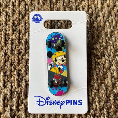 Disney Other | Mickey Mouse Disney Pin Skateboard | Color: Blue/White | Size: Os