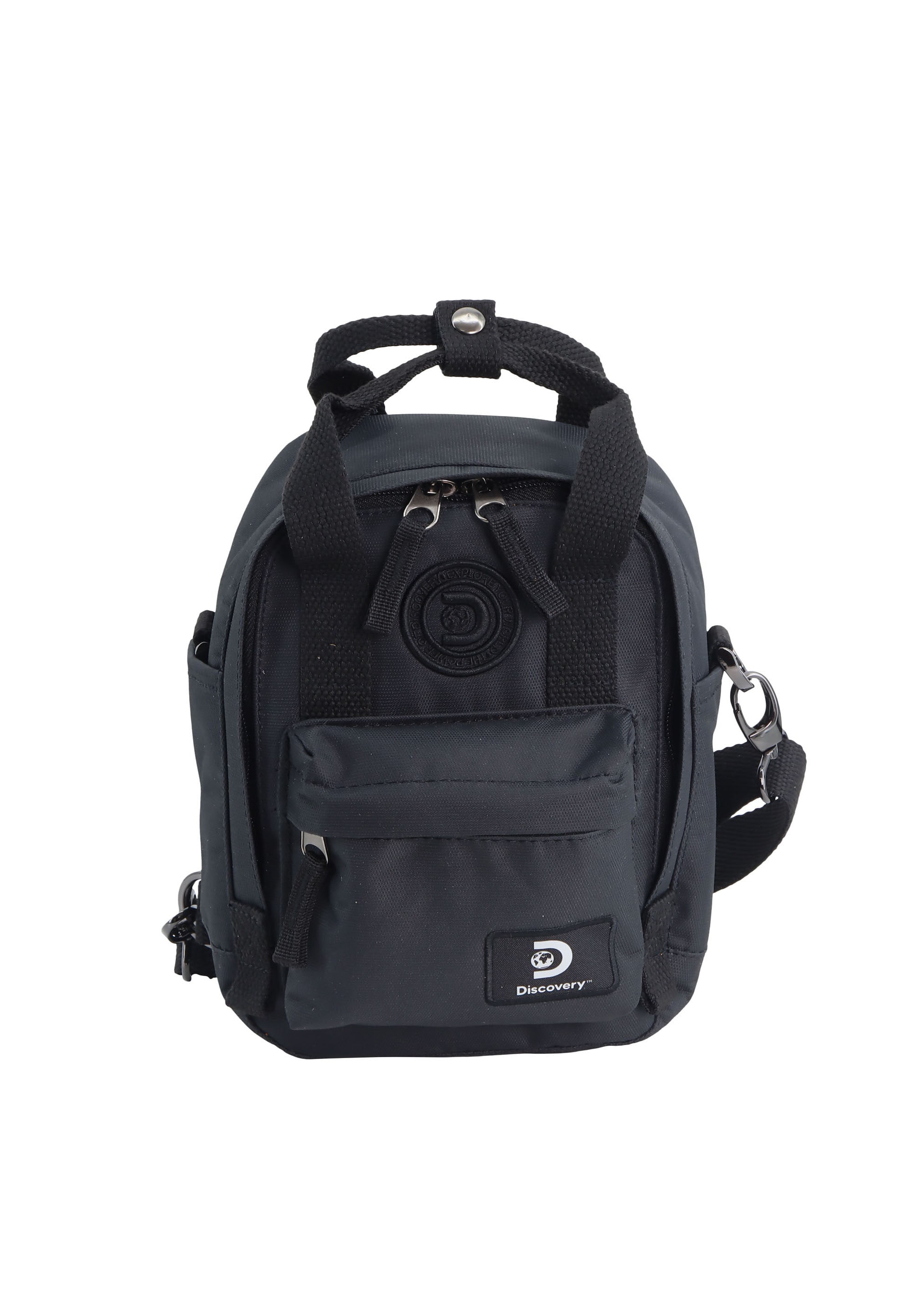 Schultertasche DISCOVERY "Cave", Damen, Gr. B/H/T: 15cm x 25cm x 25cm, schwarz, Kunstfaser, unifarben, Taschen, aus RPET Polyester-Material Image