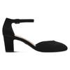 Spangenpumps TAMARIS, Damen, Gr. 40, schwarz, Textil, unifarben, Veloursleder, klassisch, Schuhe, Riemchenpumps, Abendschuh, Festtagsschuh, verstellbare Schnalle