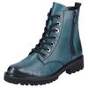 Schnürstiefelette REMONTE, Damen, Gr. 43, blau (petrol), Leder, used, klassisch, Schuhe, Blockabsatz, Stiefelette, Schnürboots, Flats im Used Look