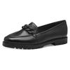 Slipper TAMARIS, Damen, Gr. 38, schwarz, Glattleder, unifarben, klassisch, Schuhe, Loafer, Halbschuh, Schlupfschuh mit eleganter Zierkette