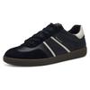 Plateausneaker TAMARIS, Damen, Gr. 40, schwarz (schwarz, kombiniert), Leder, Lederimitat, unifarben mit Farbeinsatz, sportlich, Schuhe, Freizeitschuh, Halbschuh, Schnürschuh mit gepolstertem Schaftrand