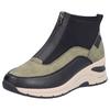 Sneaker RIEKER, Damen, Gr. 37, bunt (schwarz, khaki), Lederimitat, Textil, sportlich, Schuhe Sneaker, Freizeitschuh, High Top Sneaker, Stiefelette mit modischer Laufsohle