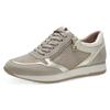 Plateausneaker TAMARIS, Damen, Gr. 40, silber (beige kombiniert), Lederimitat, Textil, sportlich, Schuhe, Freizeitschuh, Halbschuh, Schnürschuh mit dezenten Metallic-Details
