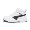 Sneaker PUMA "Rebound V6 Mid Sneakers Kinder", Kinder, Gr. 31, schwarz-weiß (weiß schwarz), Obermaterial: Synthetik, Textil; Futter: Textil; Innensohle: Textil; Laufsohle: Gummi, Schuhe