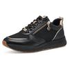 Keilsneaker TAMARIS, Damen, Gr. 42, schwarz (schwarz kombiniert), Lederimitat, Textil, sportlich, Schuhe Sneaker, Freizeitschuh, Halbschuh, Schnürschuh, trendige Metallic-Details, Topseller