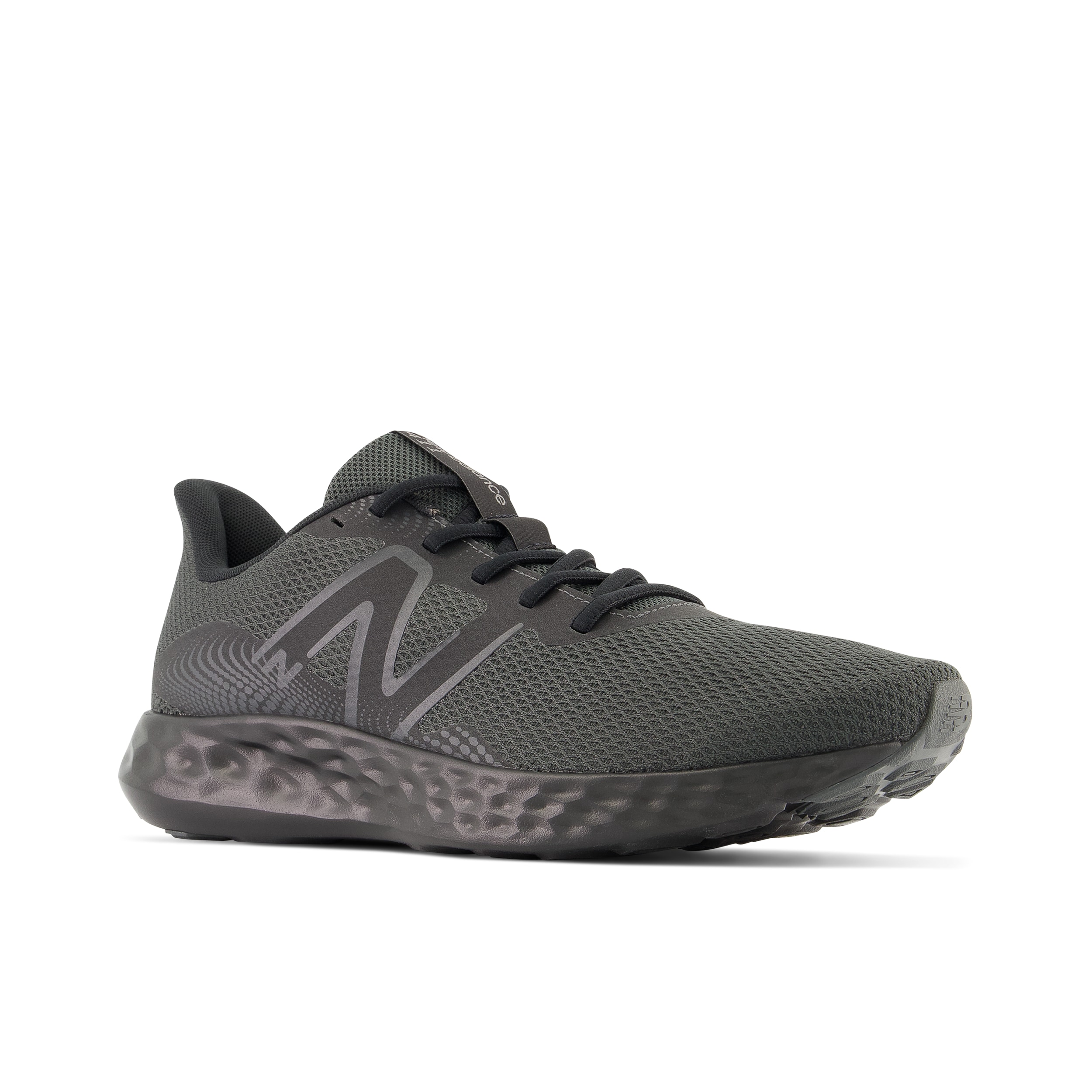 Laufschuh NEW BALANCE "411", Damen, Gr. 47,5, schwarz (schwarz, schwarz), Textil, Schuhe Laufschuh