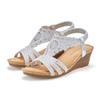 Sandalette LASCANA "Sommerschuh", Damen, Gr. 38, silber (silberfarben), Obermaterial: 100% Textilmaterial. Decksohle: 100% Textilmaterial. Laufsohle: 100% Synthetik, unifarben, feminin, Schuhe, Sandale, Sommerschuh mit Glitzerdetails und elastischem...