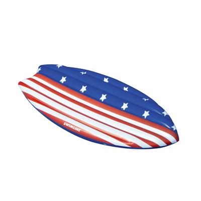 73" Americana Surfboard Shaped Inflatable Swimming Pool Lounge Float