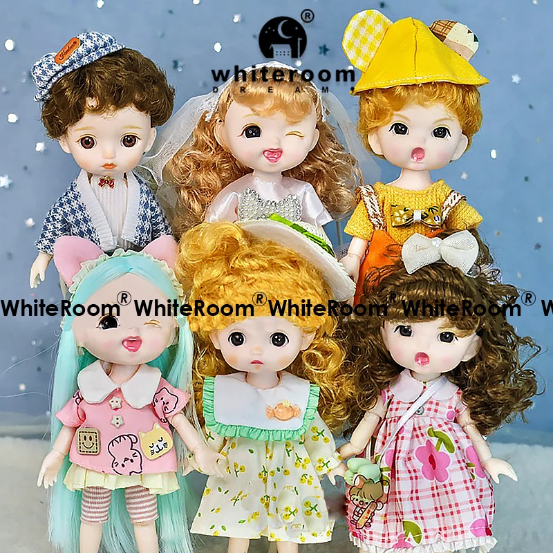 Mini Puppen Mädchen Geschenk für Mädchen DIY Spielzeug neue bjd 16cm Puppe für Gitls 13 bewegliche Gelenke niedlichen Gesicht und blaue Augen mit Kleidung Schuhe