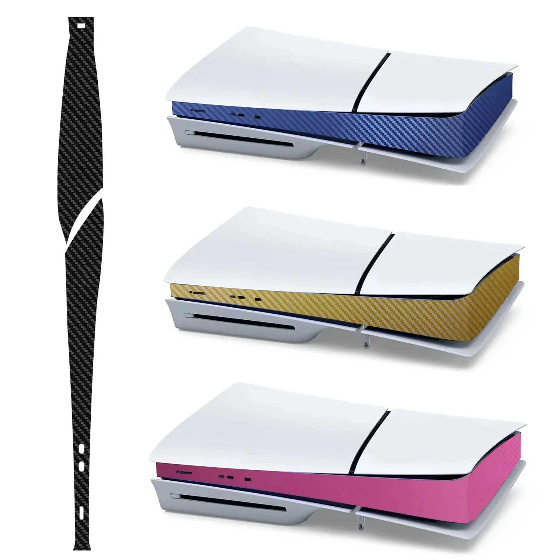 Autocollant de couverture de peau en Fiber de carbone pour Console Sony PS5 Slim, décalcomanies de Center hôte, accessoires pour Console de jeu Playstation 5 2025