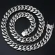 D&Z Collana in acciaio inossidabile Curb Collane cubane Bracciale per uomo Girocolli con catena a maglie punk color argento Gioielli in metallo massiccio