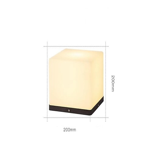 Lampade da parete per esterni a led bianco caldo 20/25/30/40cm lampada da giardino per patio lampada da pilastro quadrata per esterni semplicità ip54 lampade da giardino impermeabili da giardino 3000k