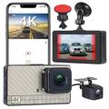x21 2160p hd con telecamera posteriore dvr per auto grandangolare da 170 gradi da 3 pollici ips dash cam con wifi / visione notturna / sensore g 4 led a infrarossi registratore per auto