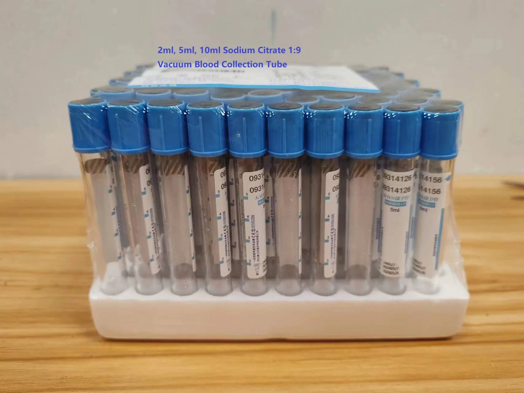 50pcs/lot Sodium Citrate 1:9 Blue Vacuum Blood Collection Tube Disposable Sterile PT Tubes ﻿