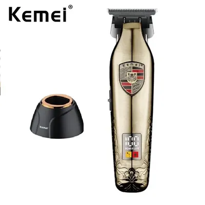 Kemei Professional Barber Hair Trimmer Zero Gapped Cordless Rechargeable Edgers Clippers Men Close