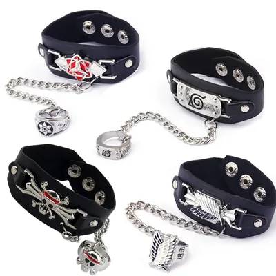 Anime Naruto One Piece Bracelet And Rings Action Figure Cosplay Accessories Prop Jewelry Costumes